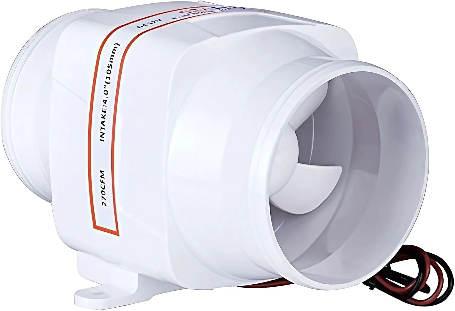SEAFLO 4" in-Line Marine Bilge Air Blower 24V 270 CFM Quiet Boat White — main view