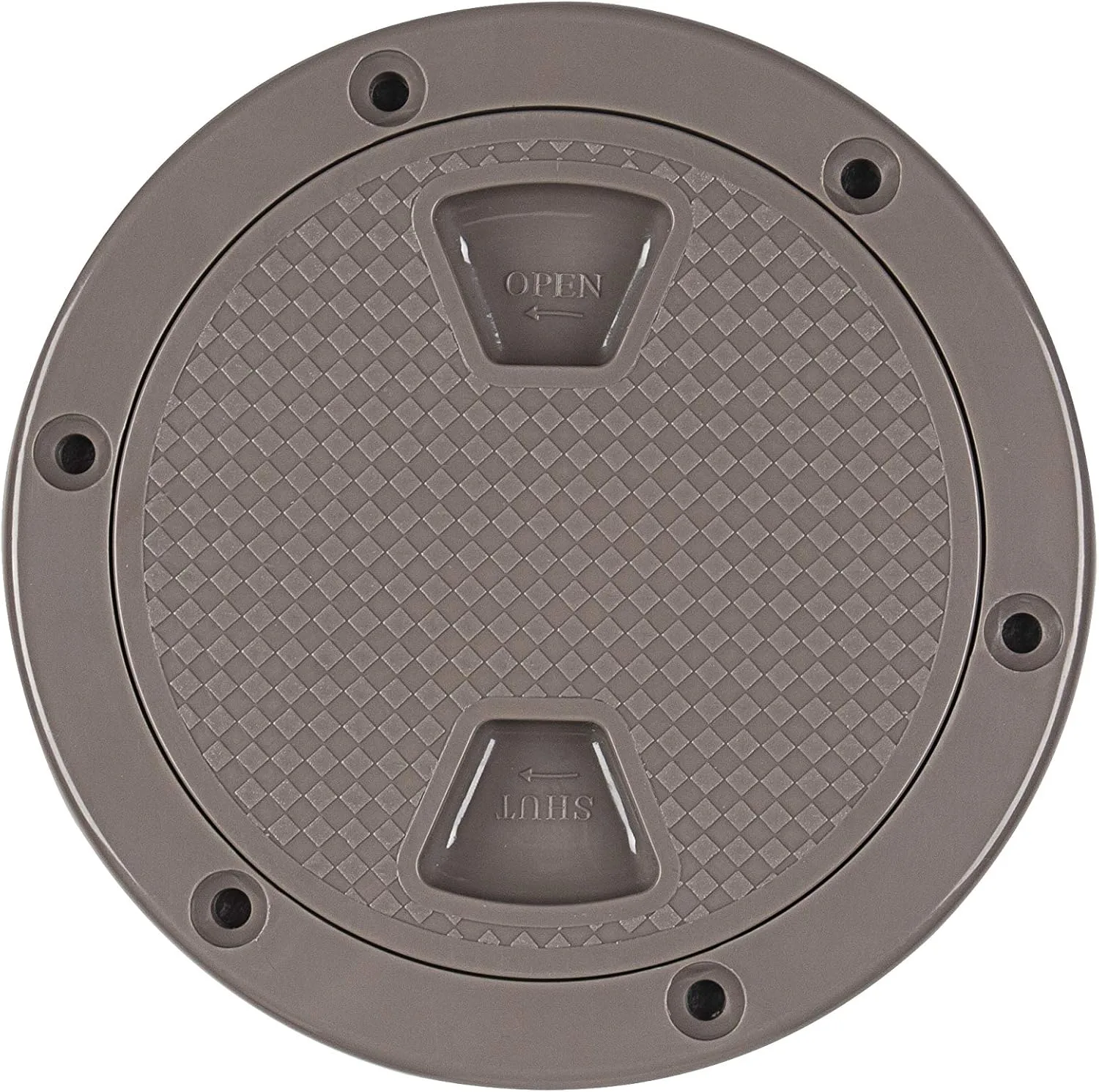 SEAFLO 4" - 6" Tan Circular Non Slip Inspection Hatch with Detachable Cover and Foam Seal — main view