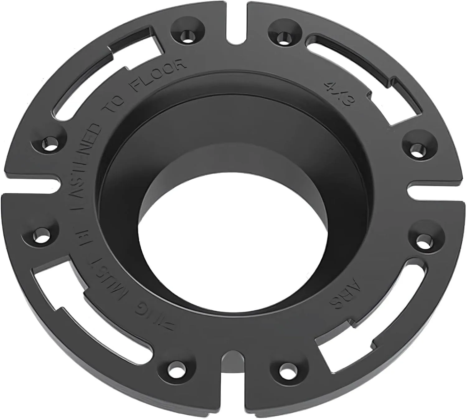 SEAFLO Universal Replacement RV Toilet 3" Floor Flange Black — main view