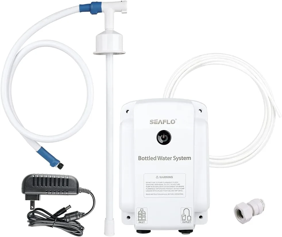 SEAFLO Bottled Water System - Convenient On/Off Switch, 20ft Discharge Tube, Wall Plug — main view