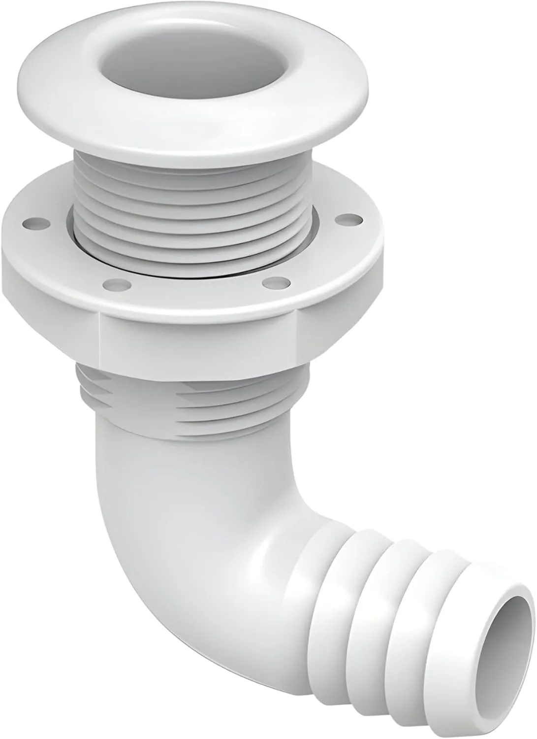 SEAFLO Thru Hull Fitting — 5/8" — White — main view